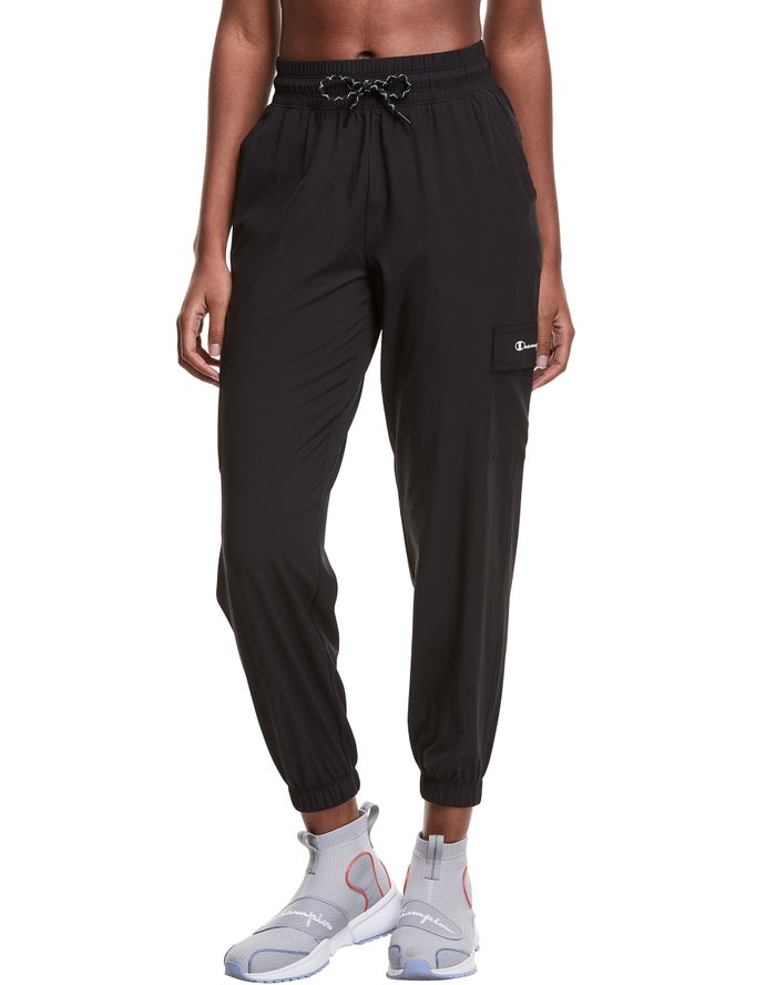 Champion Womens Pants NZ - City Sport Woven Black ( 8429-QREYF )